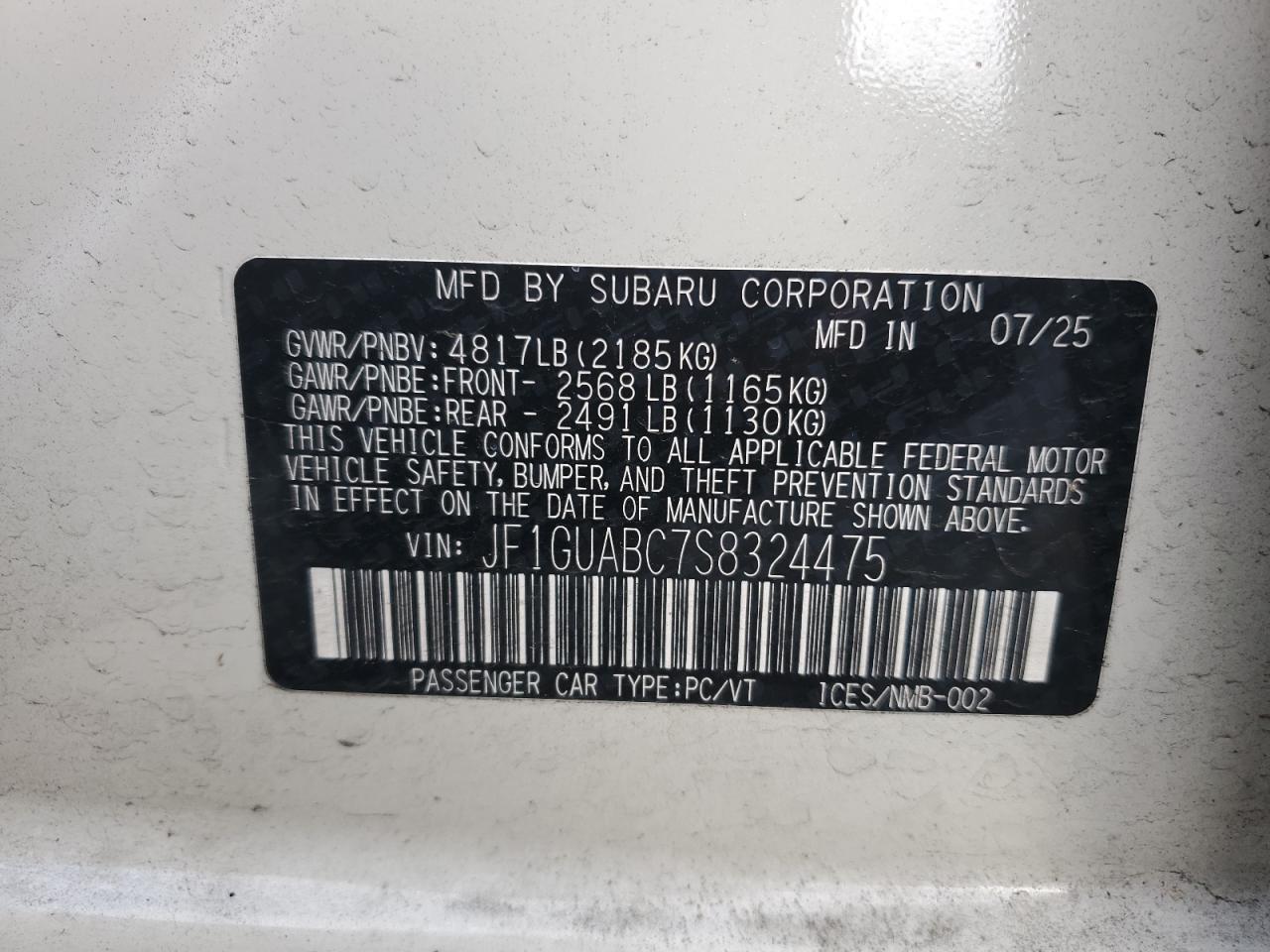 2025 SUBARU IMPREZA