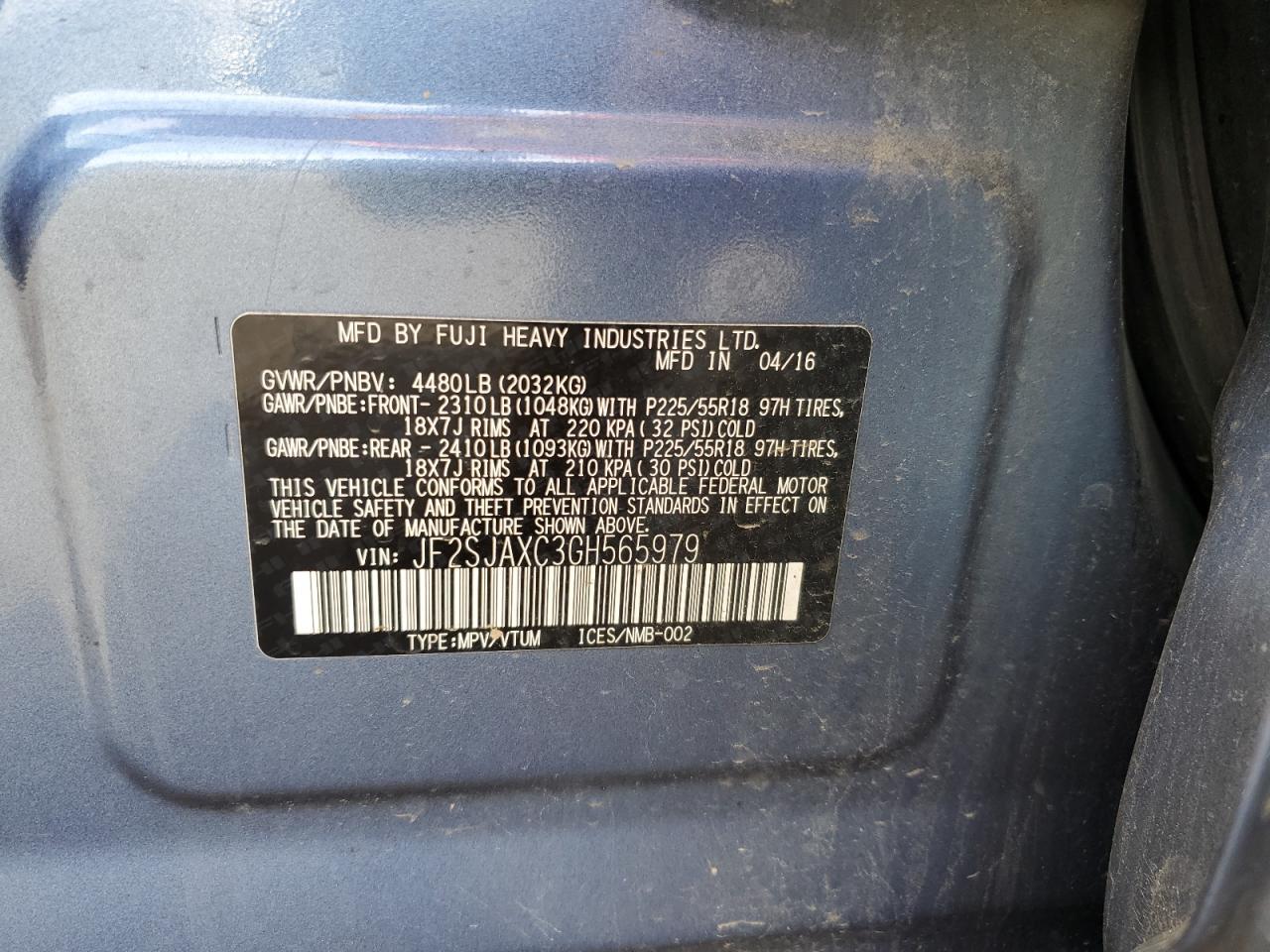 2016 SUBARU FORESTER