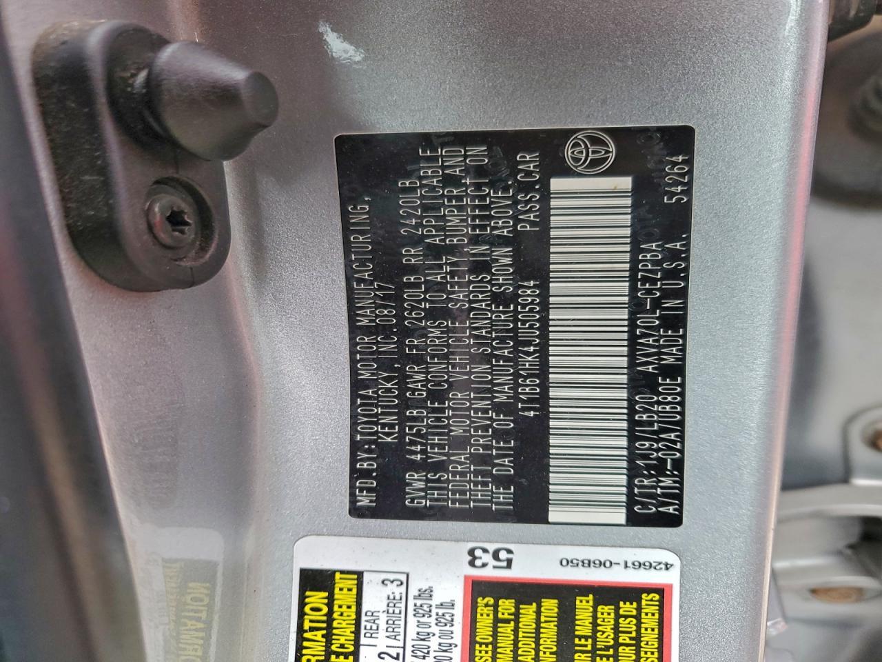 2018 TOYOTA CAMRY
