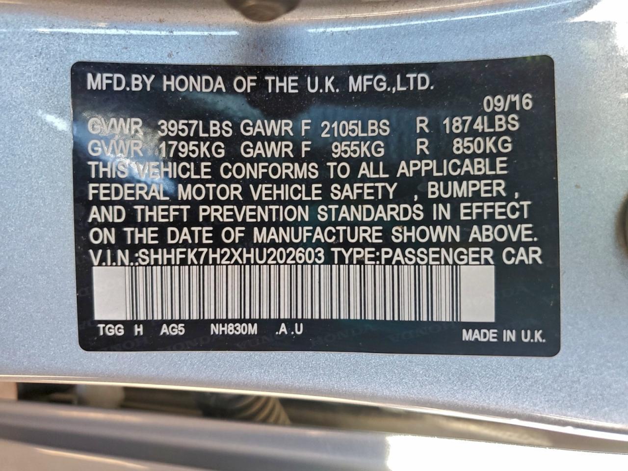 2017 HONDA CIVIC