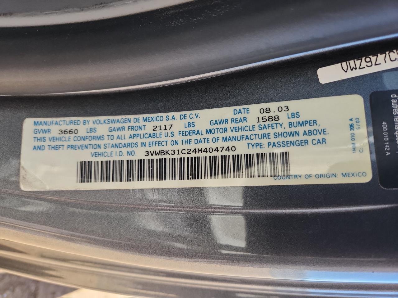 2004 VOLKSWAGEN Beetle