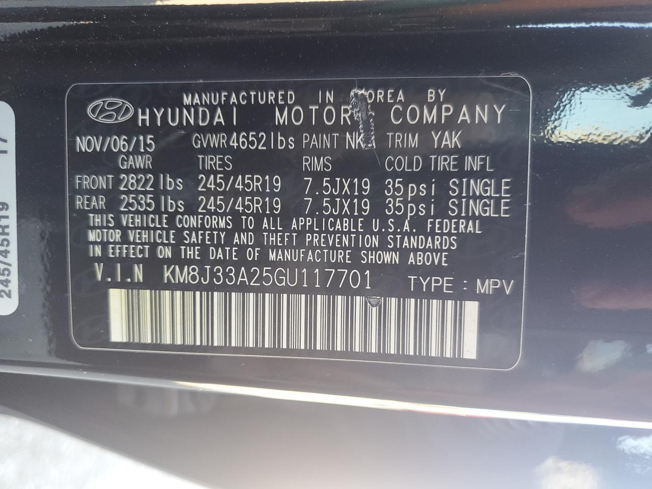 2016 HYUNDAI TUCSON