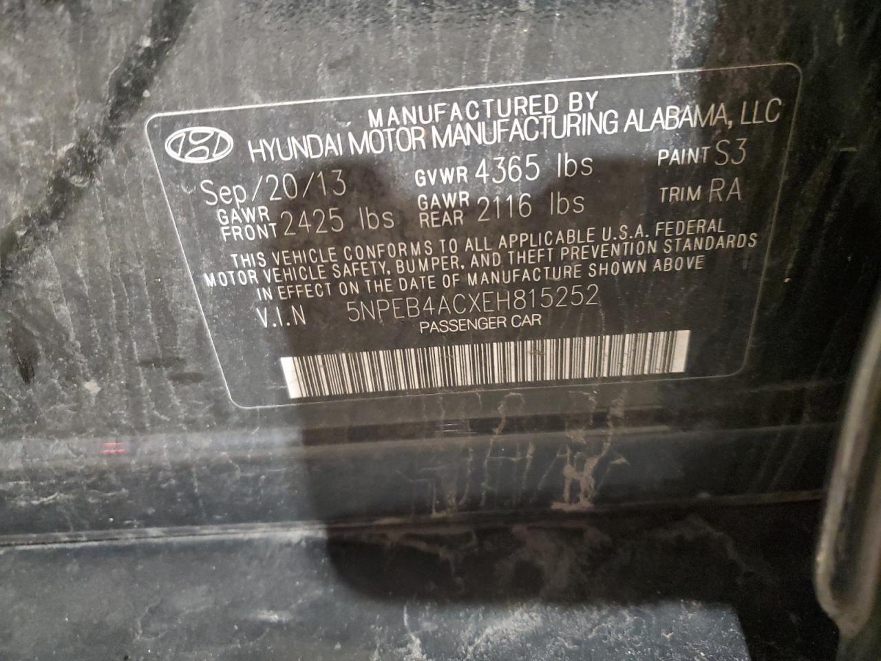 2014 HYUNDAI SONATA