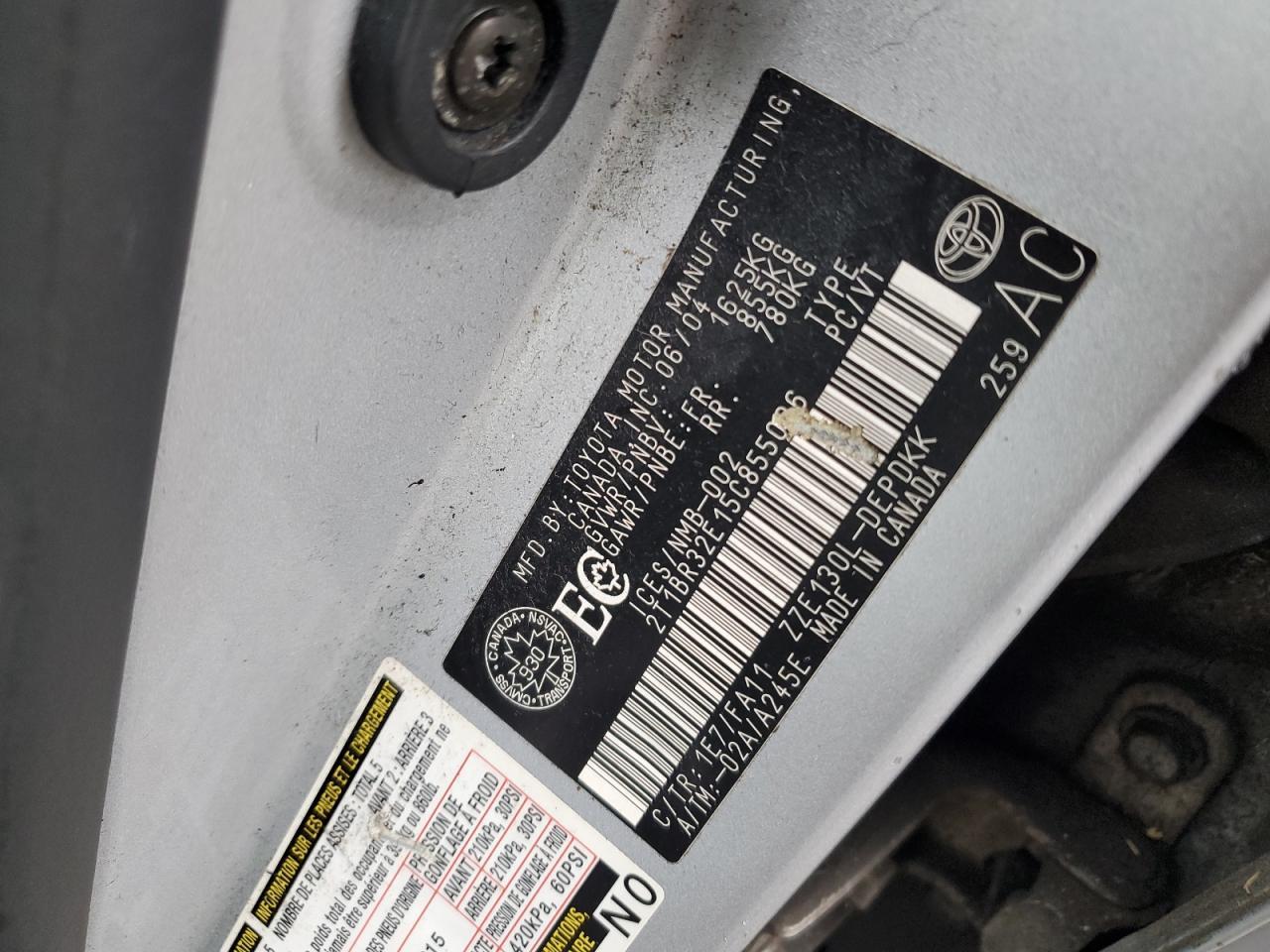 2005 TOYOTA COROLLA