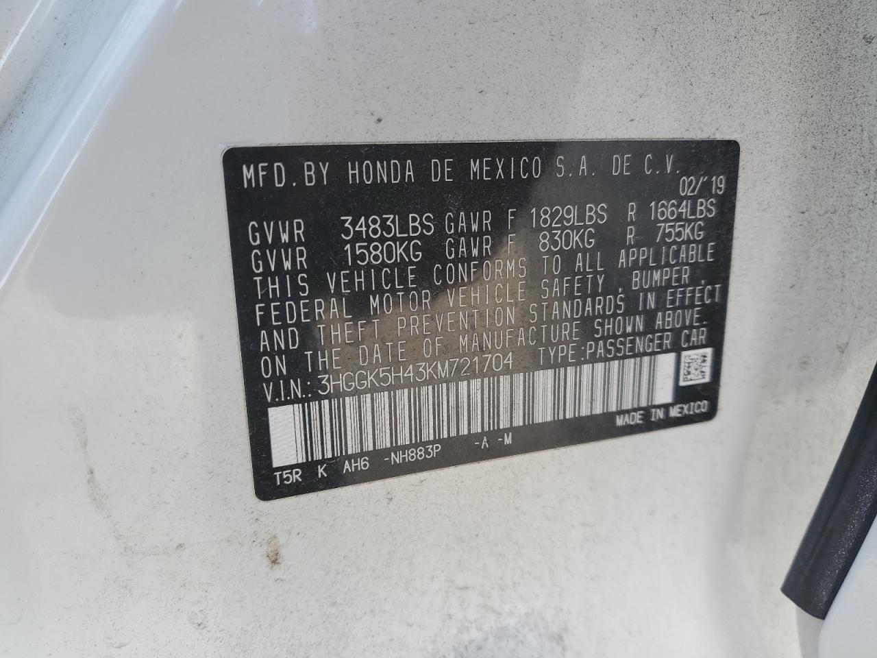 2019 HONDA FIT