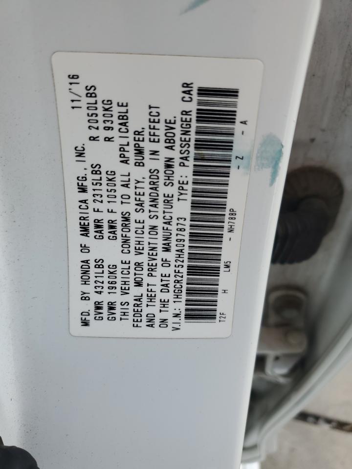2017 HONDA ACCORD