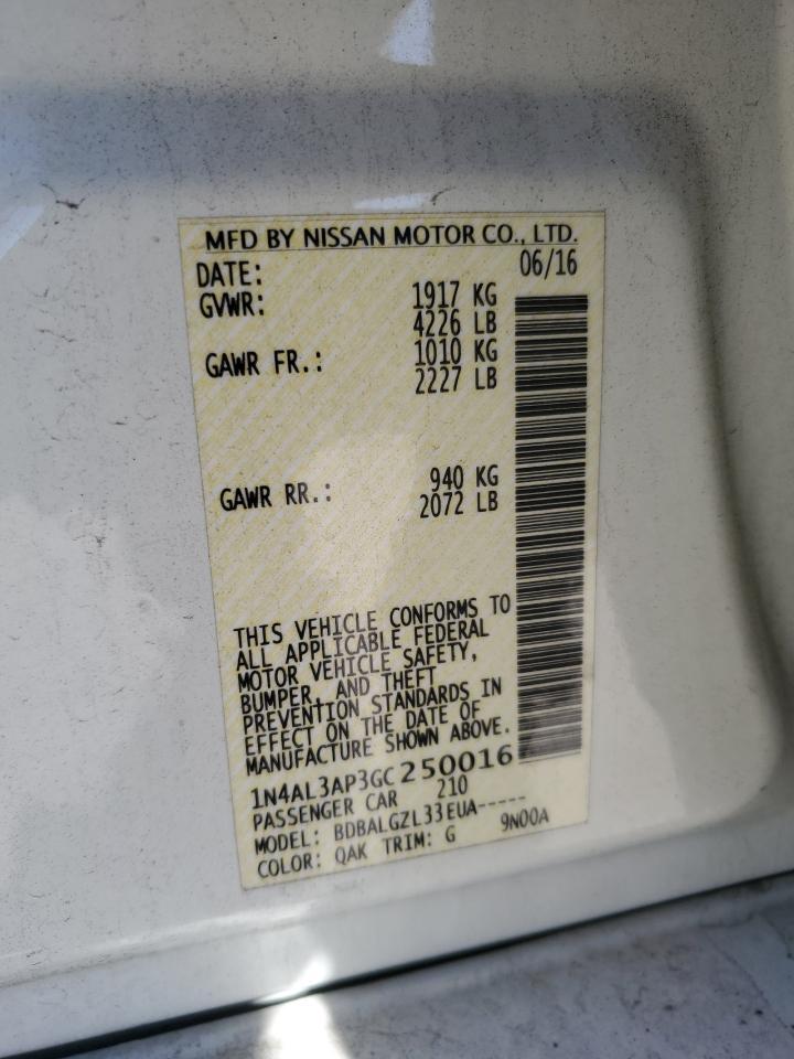 2016 NISSAN ALTIMA