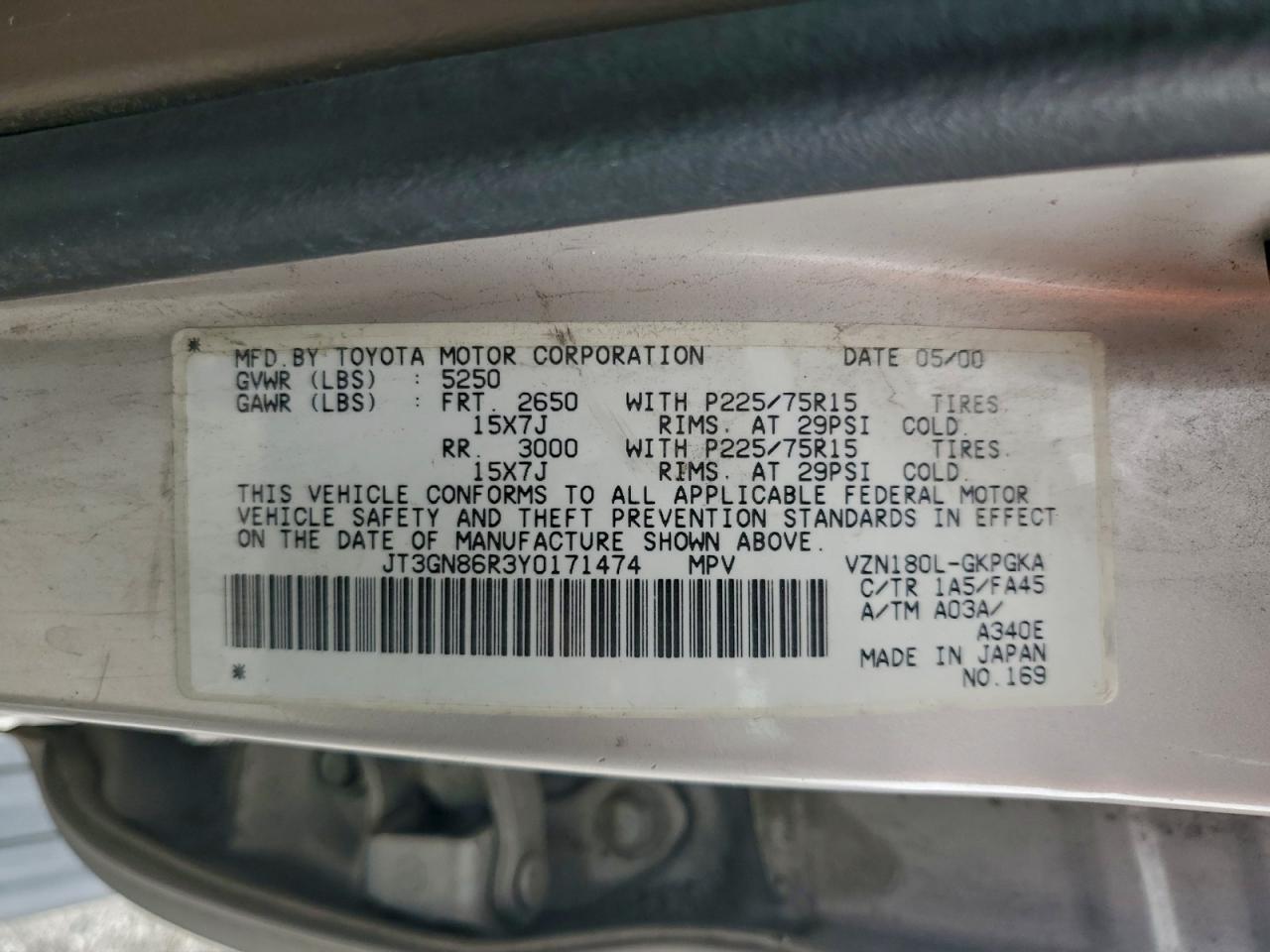 2000 TOYOTA 4Runner