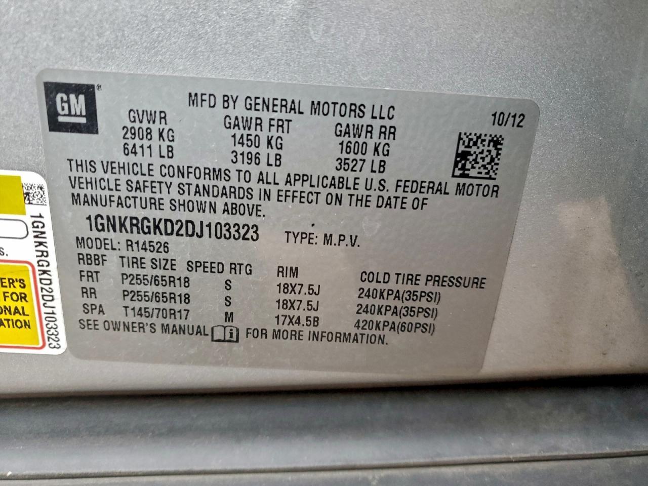 2013 CHEVROLET TRAVERSE