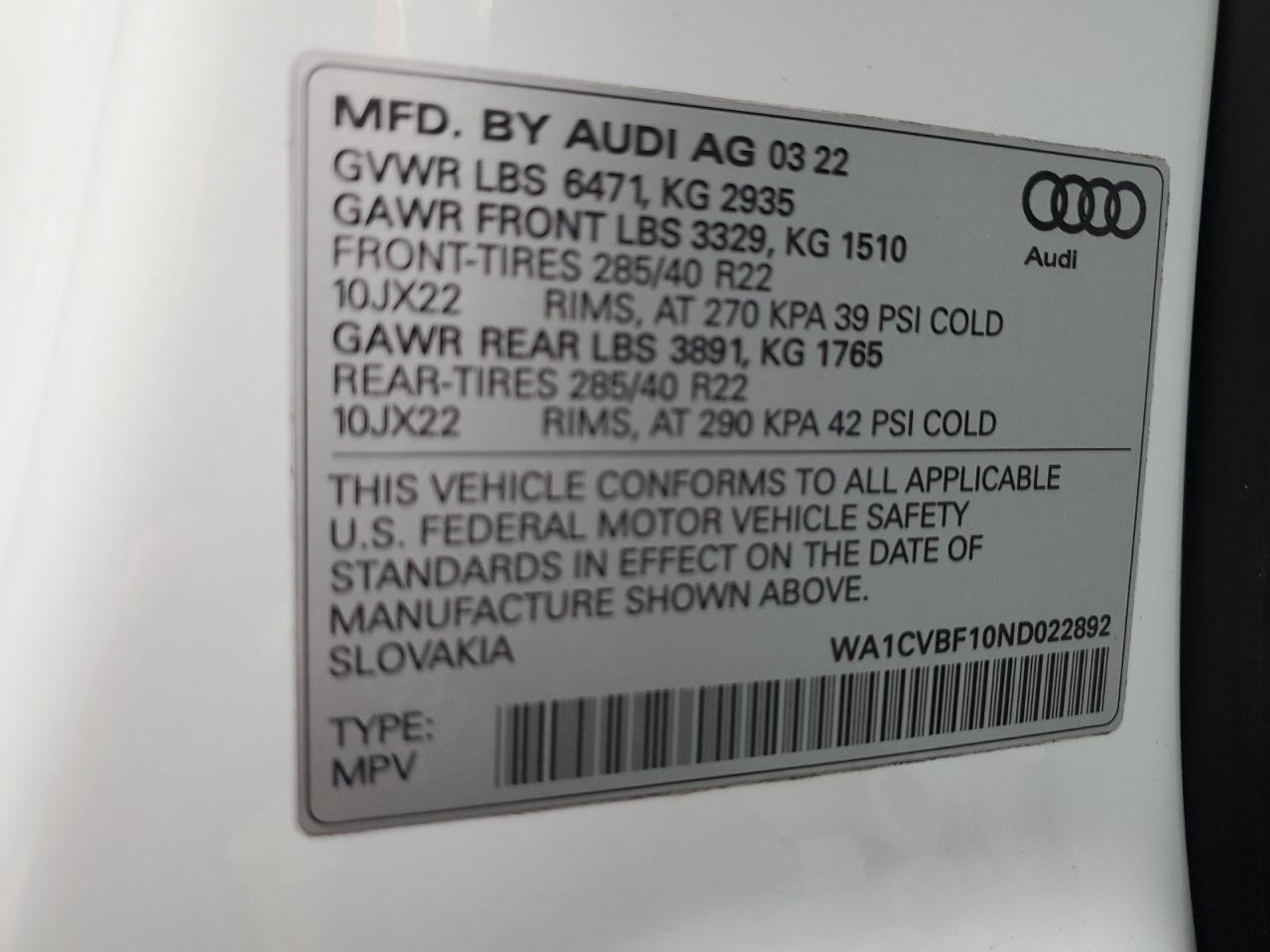 2022 AUDI Q8