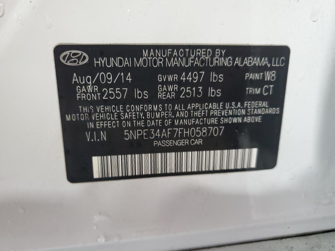 2015 HYUNDAI SONATA