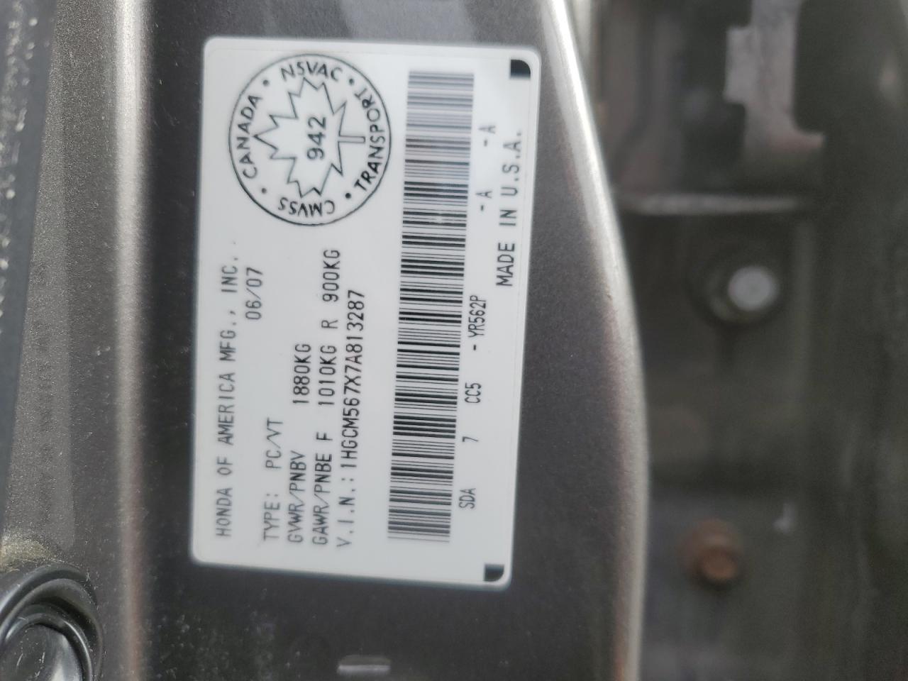 2007 HONDA ACCORD