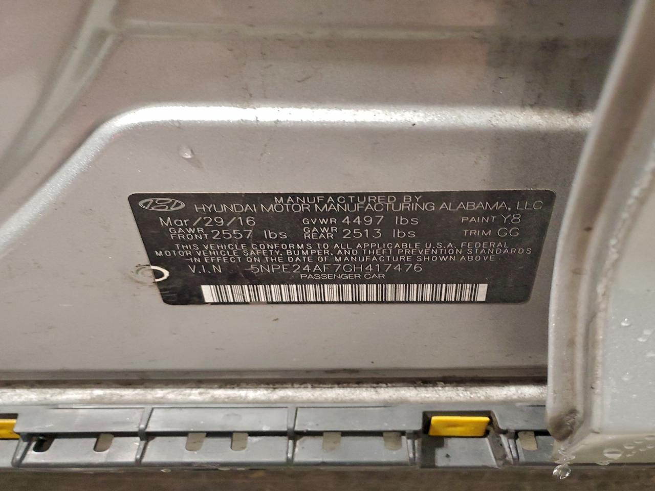 2016 HYUNDAI SONATA