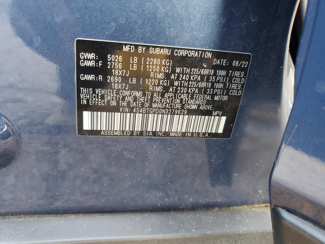 2022 SUBARU Outback