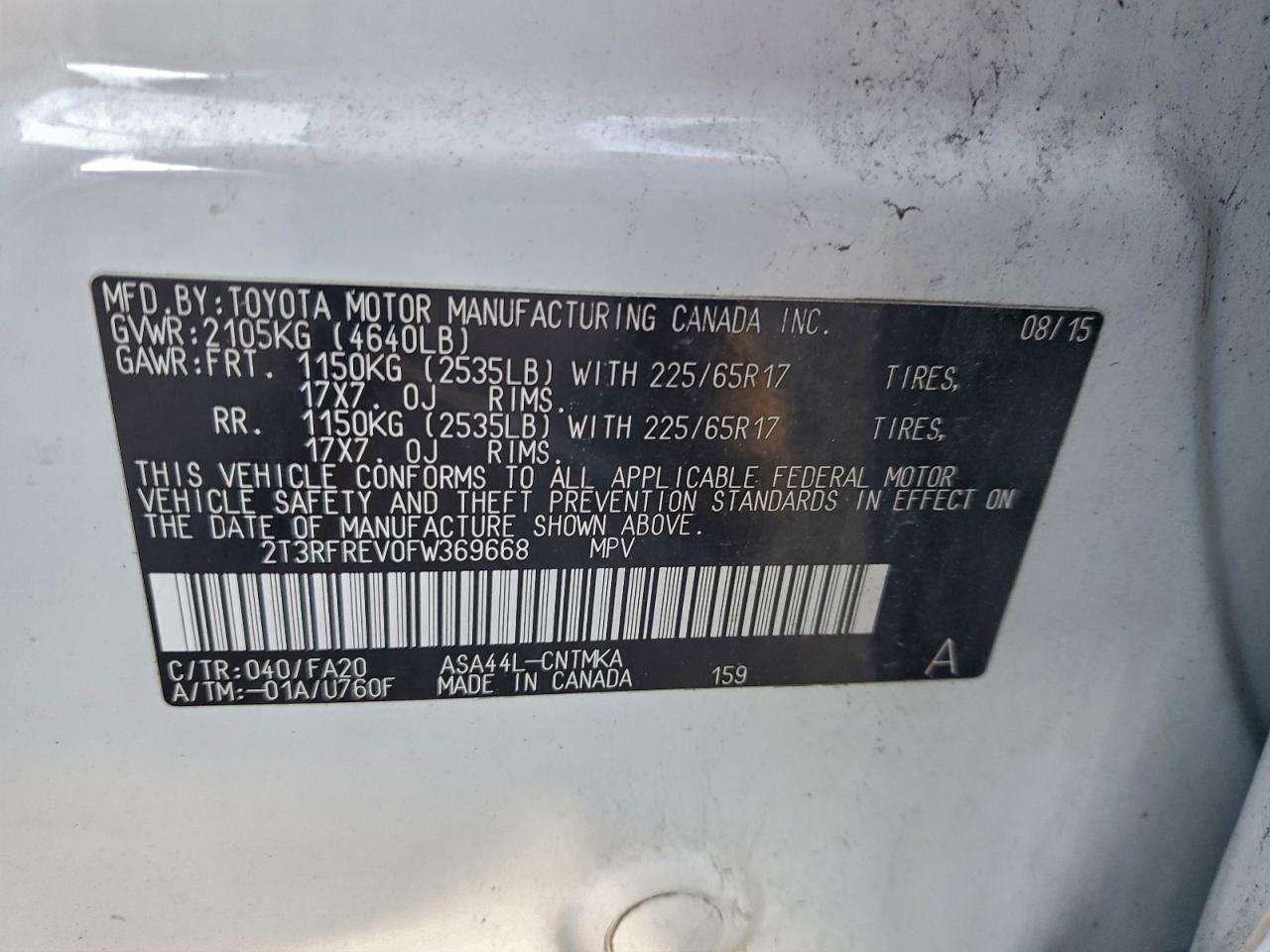 2015 TOYOTA RAV4
