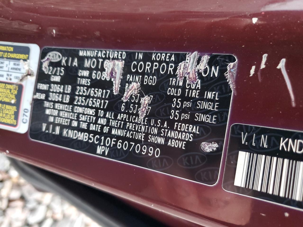 2015 KIA SEDONA