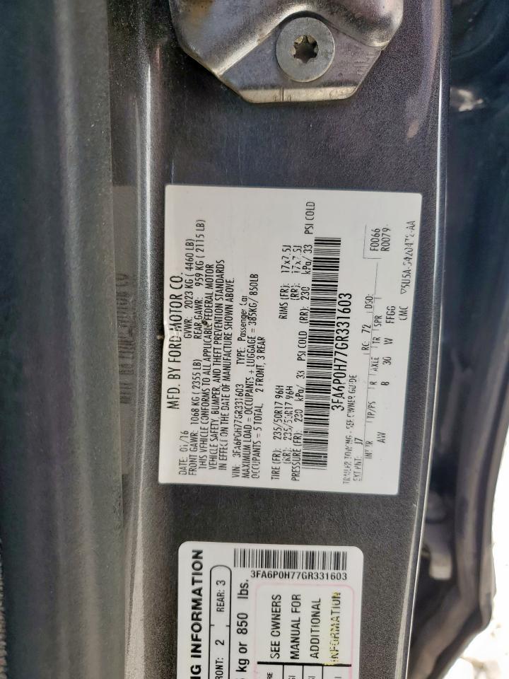 2016 FORD FUSION