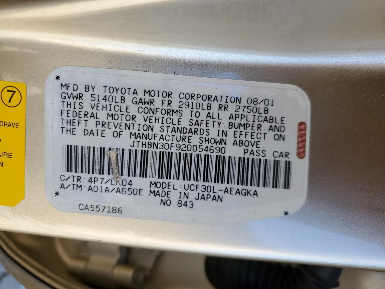2002 LEXUS Ls 430