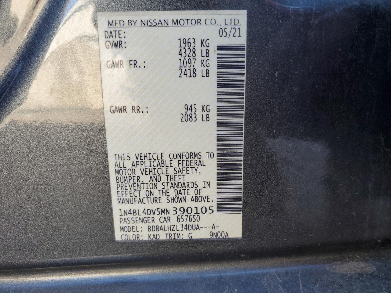 2021 NISSAN ALTIMA