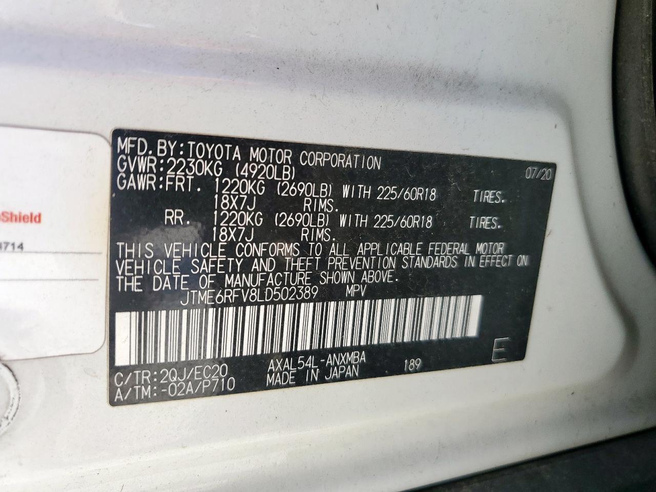 2020 TOYOTA RAV4