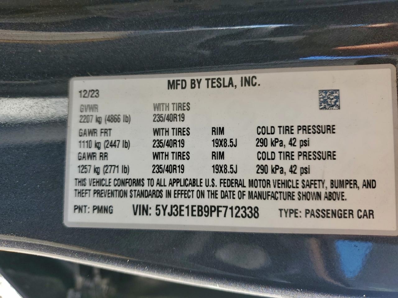 2023 TESLA MODEL 3