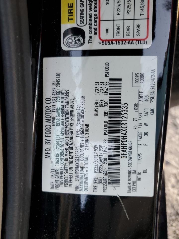 2012 FORD FUSION