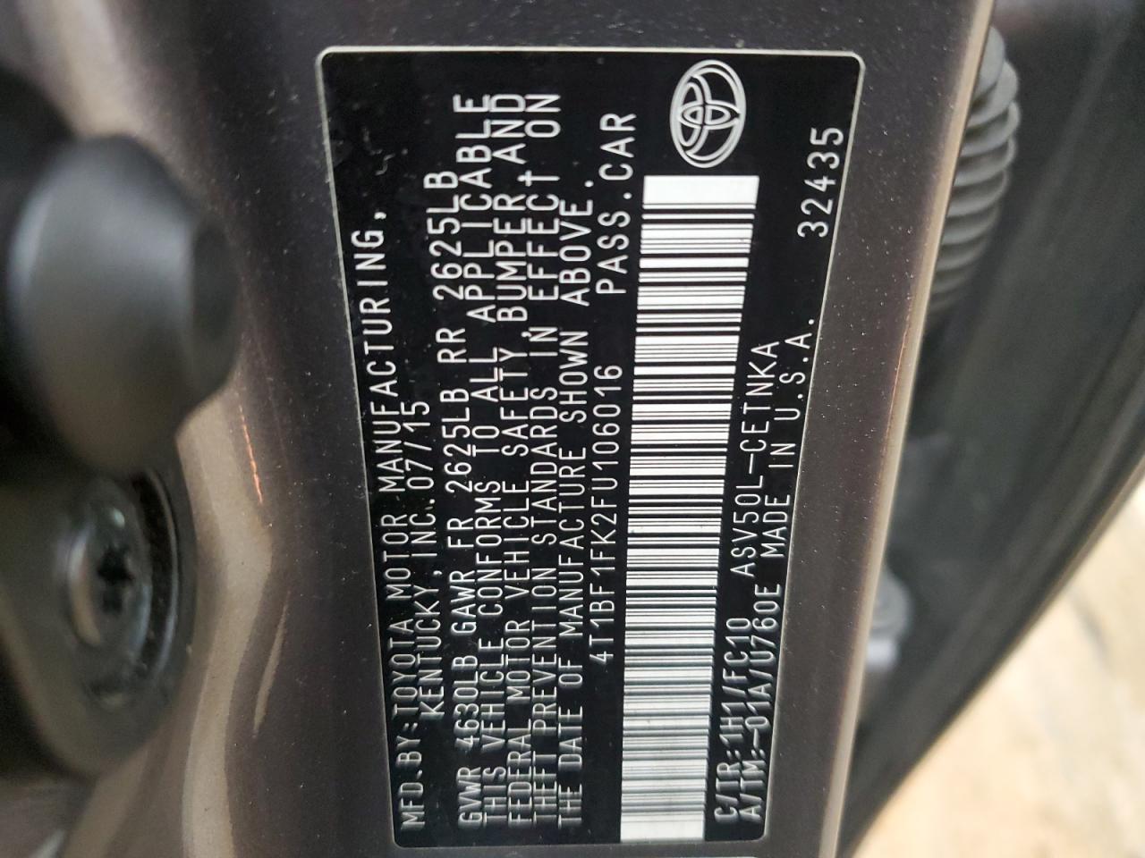 2015 TOYOTA CAMRY