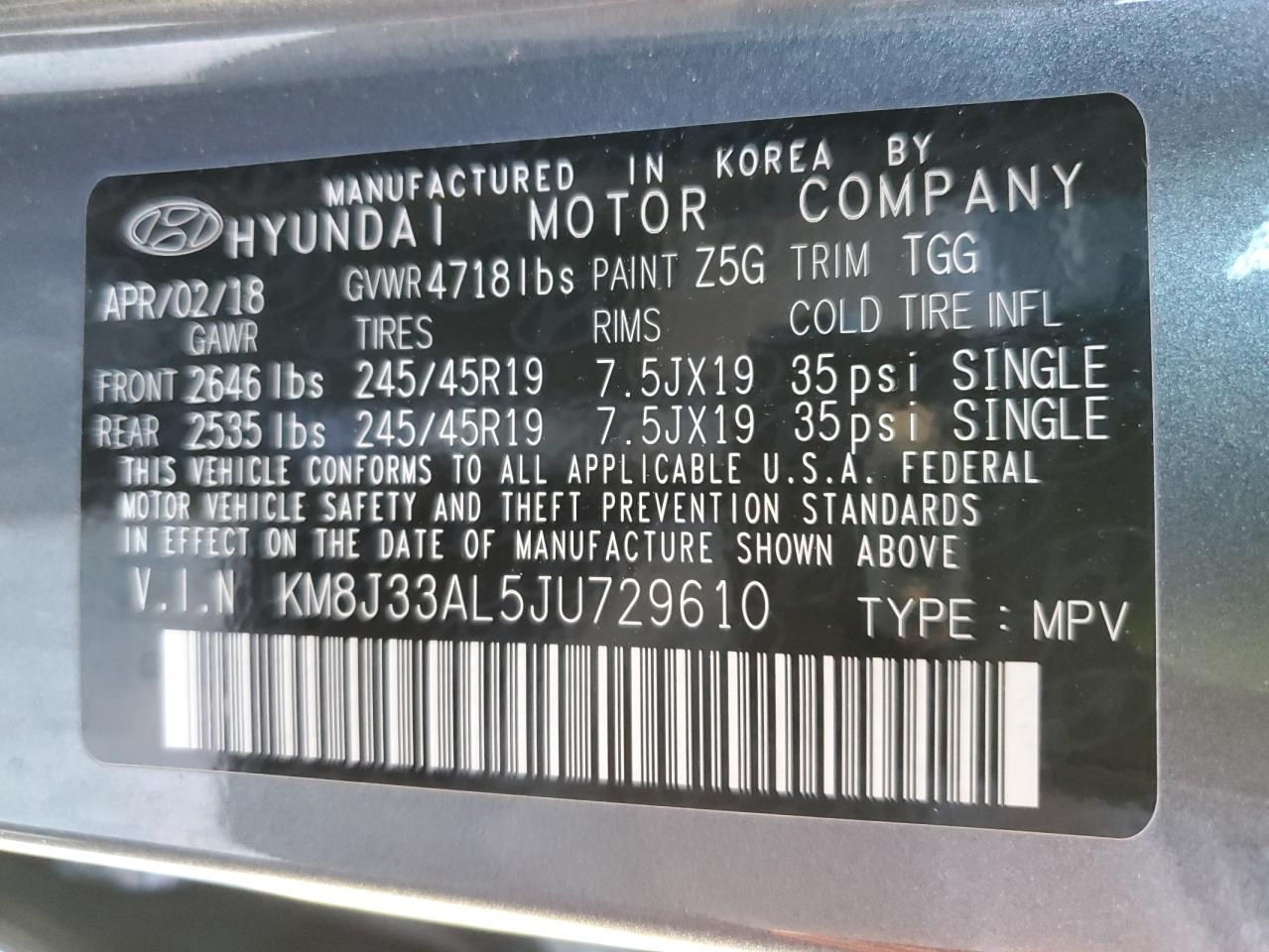 2018 HYUNDAI TUCSON