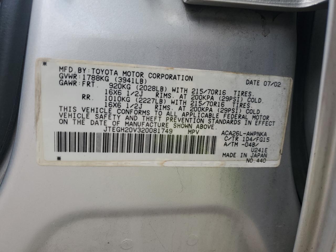 2002 TOYOTA RAV4