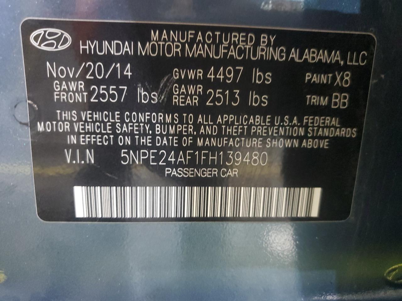 2015 HYUNDAI SONATA