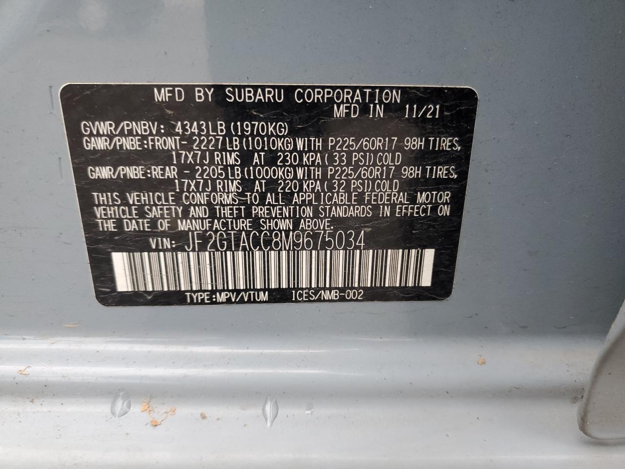 2021 SUBARU Crosstrek