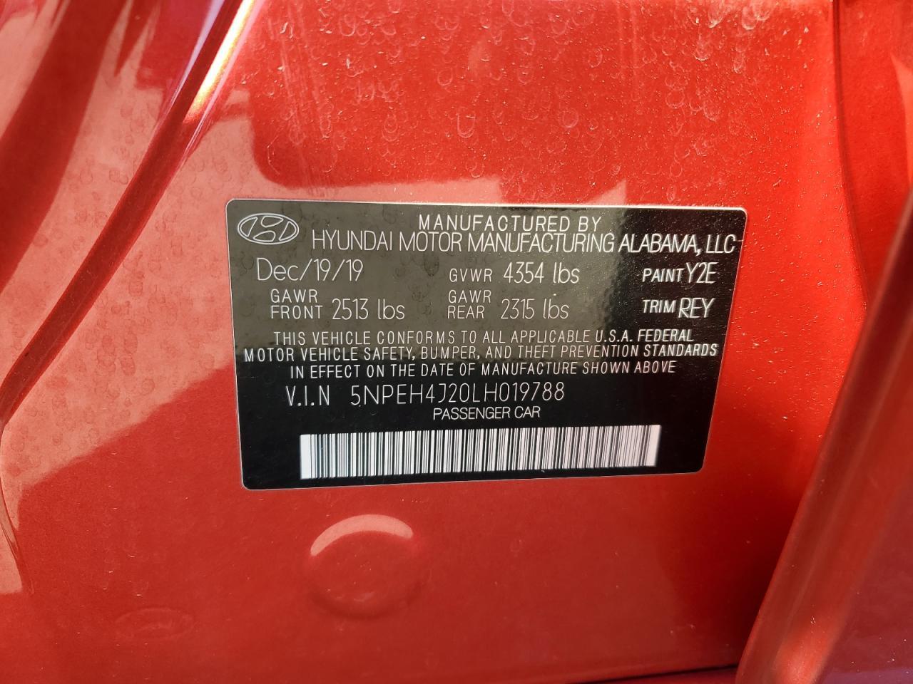 2020 HYUNDAI SONATA