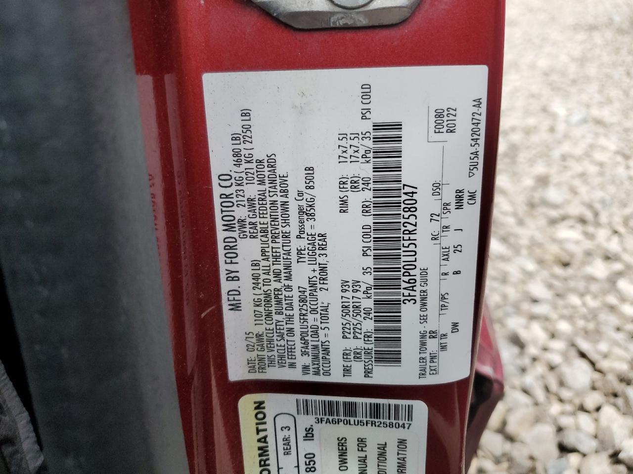 2015 FORD FUSION