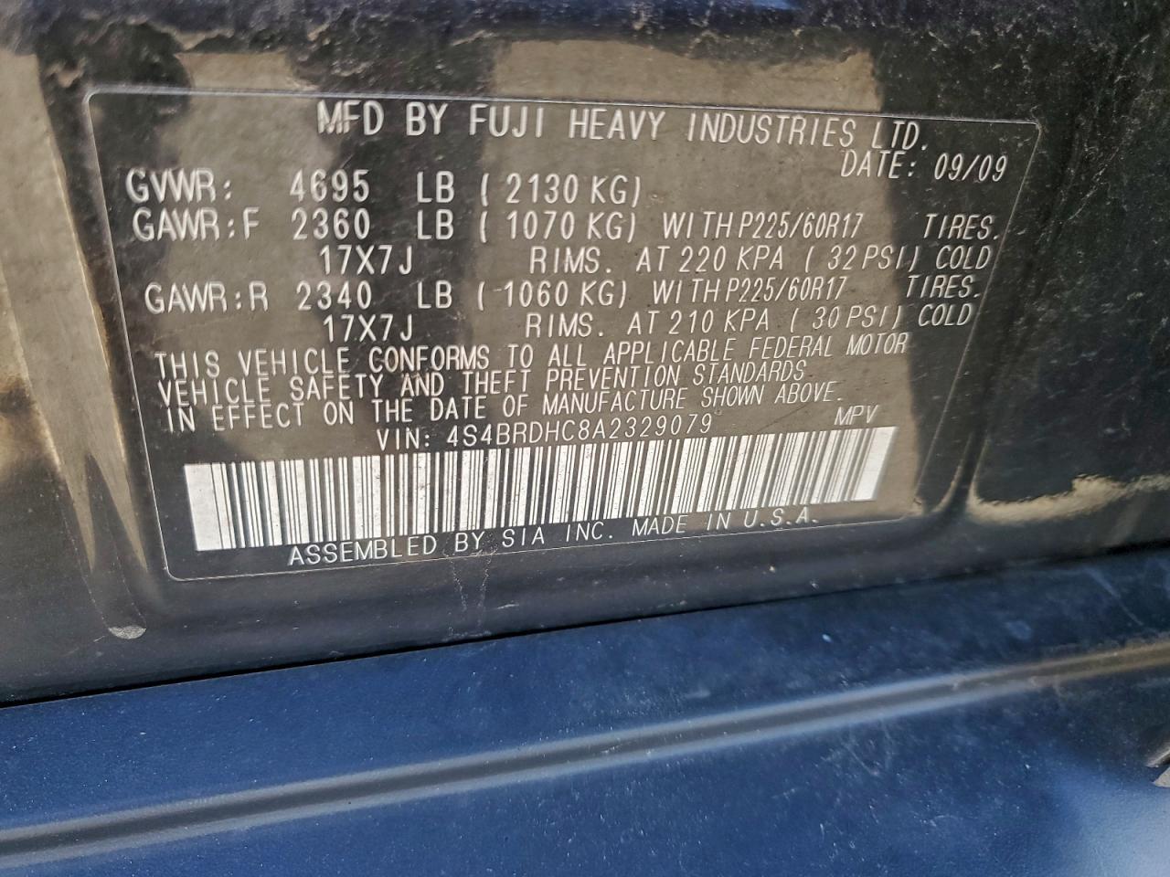 2010 SUBARU Outback