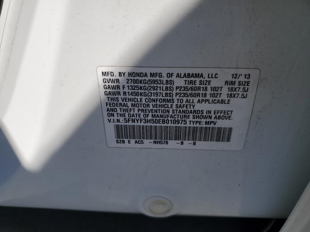 2014 HONDA PILOT