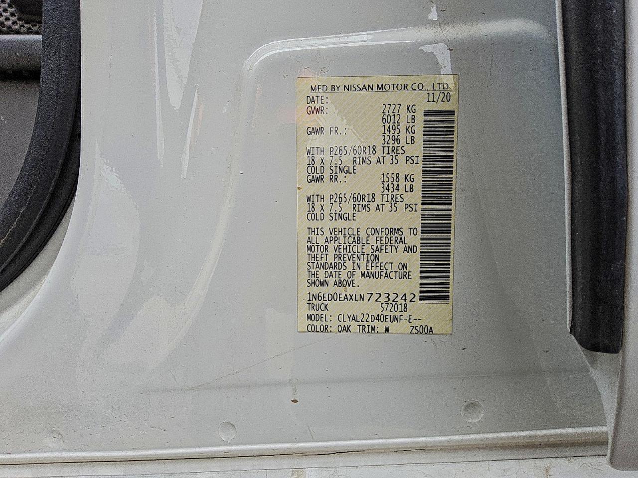 2020 NISSAN Frontier