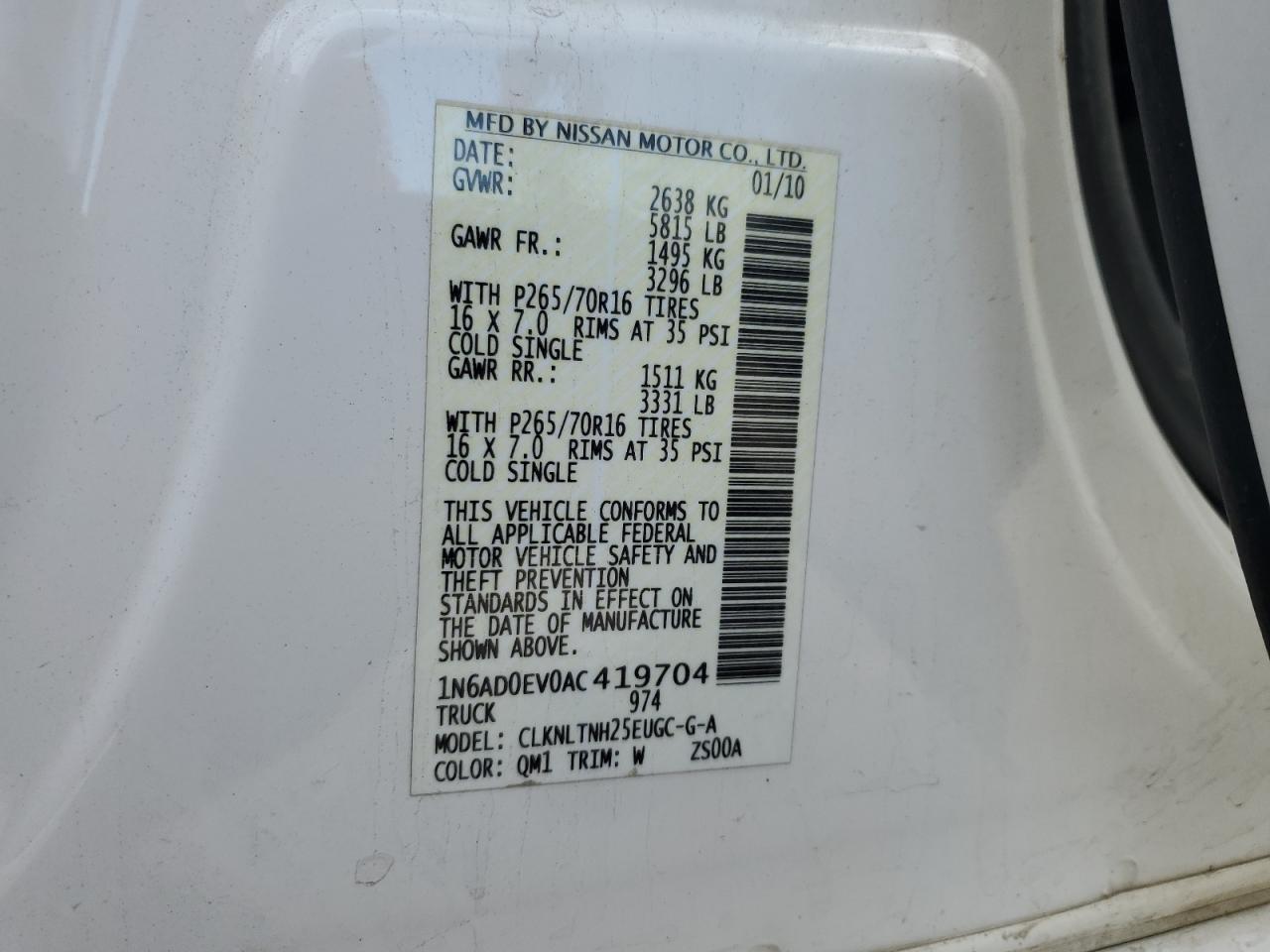 2010 NISSAN Frontier