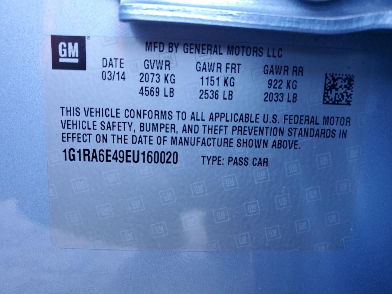 2014 CHEVROLET VOLT
