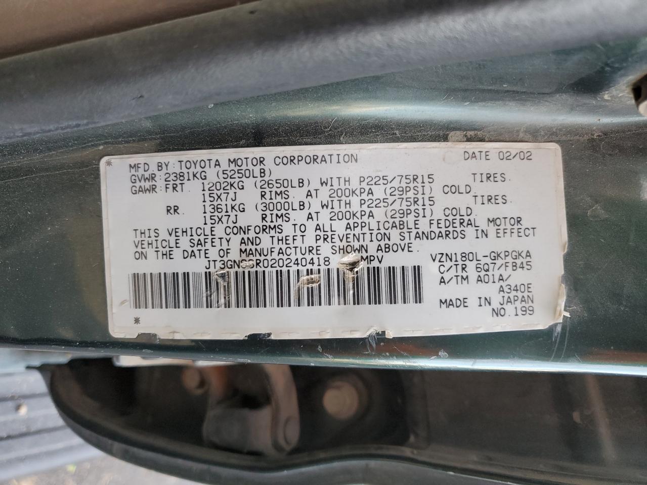 2002 TOYOTA 4Runner