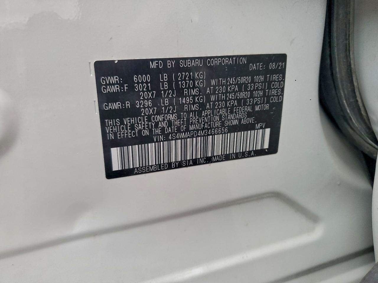 2021 SUBARU Ascent