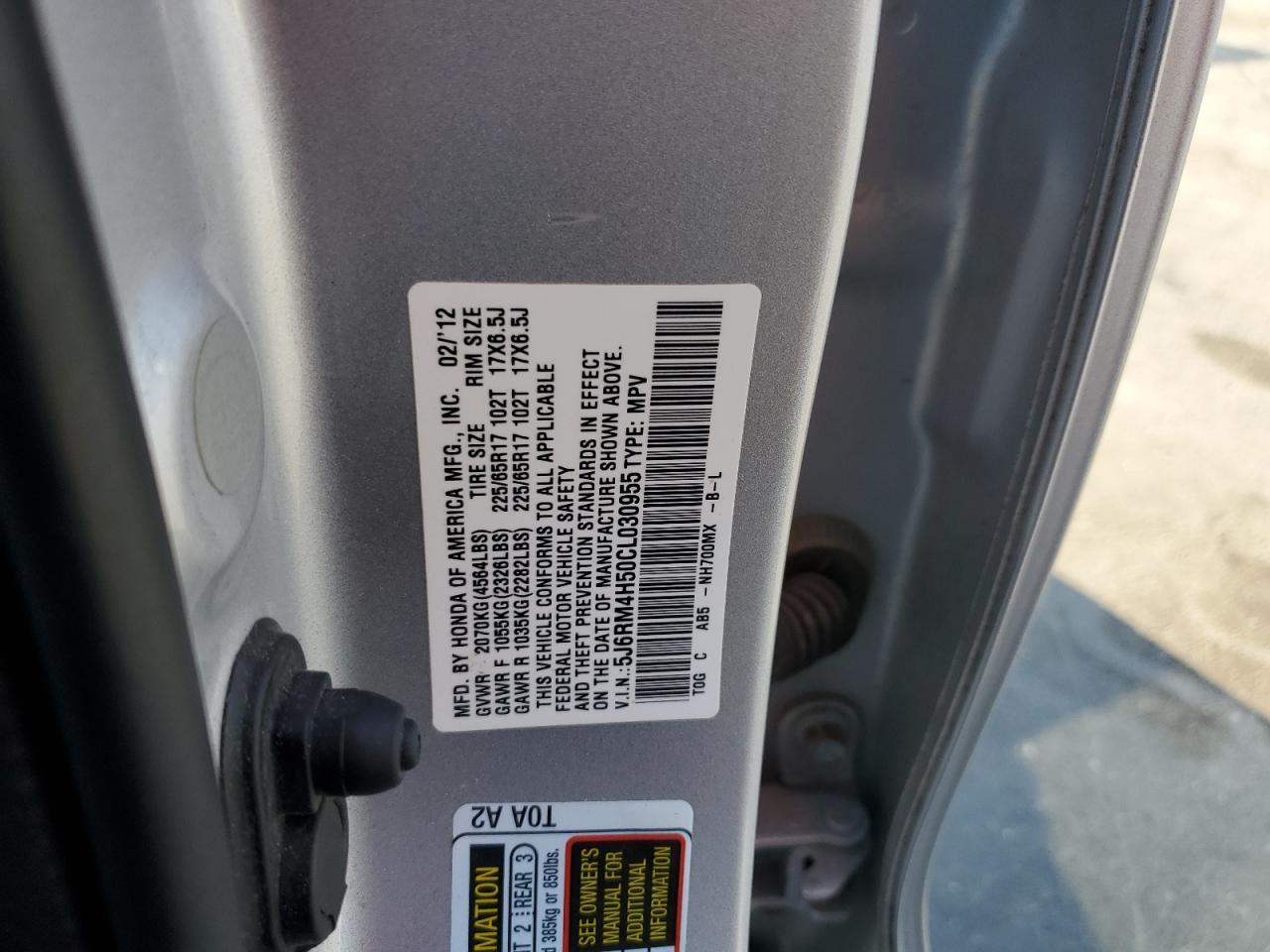 2012 HONDA CR-V