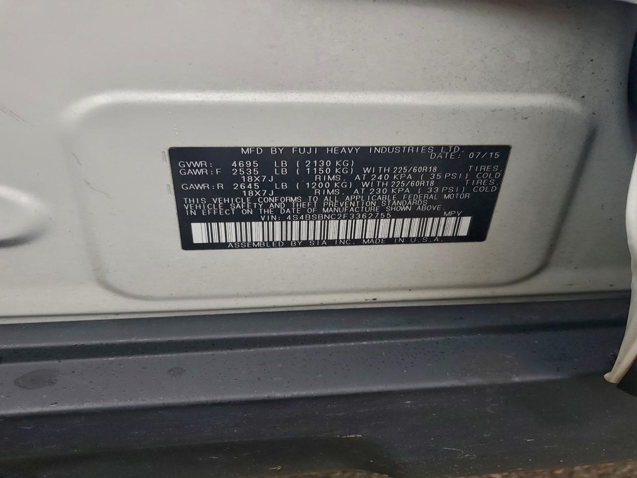 2015 SUBARU Outback