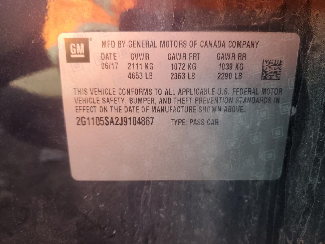 2018 CHEVROLET IMPALA