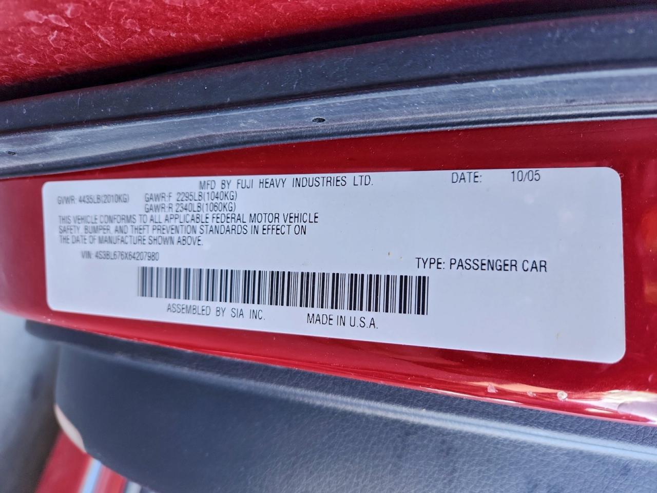 2006 SUBARU Legacy