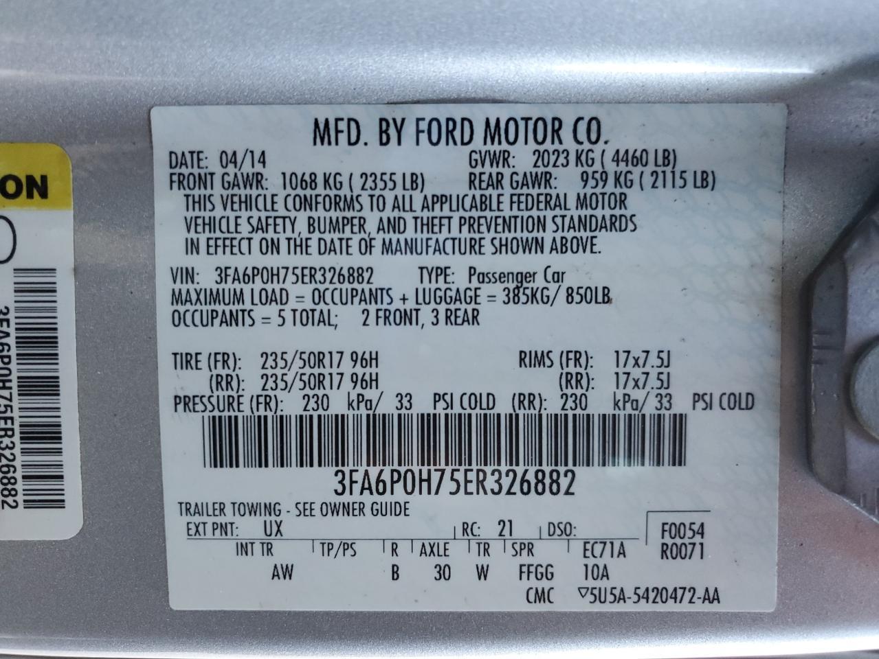 2014 FORD FUSION