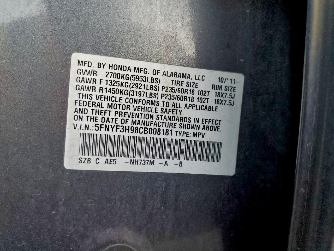 2012 HONDA PILOT