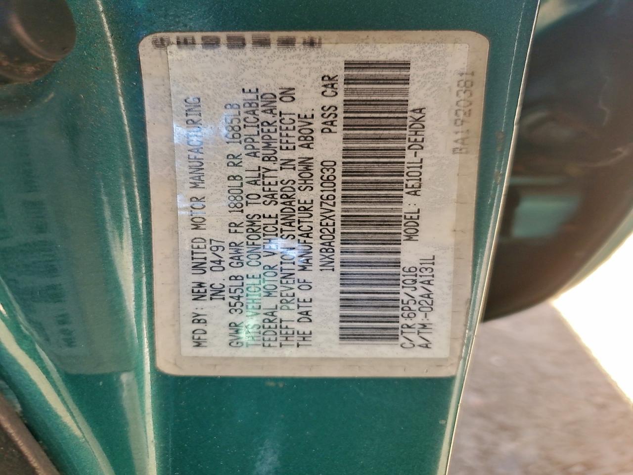 1997 TOYOTA COROLLA