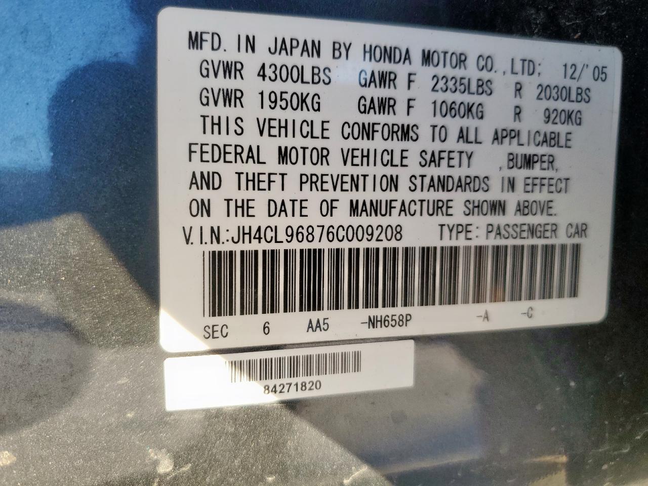 2006 ACURA TSX