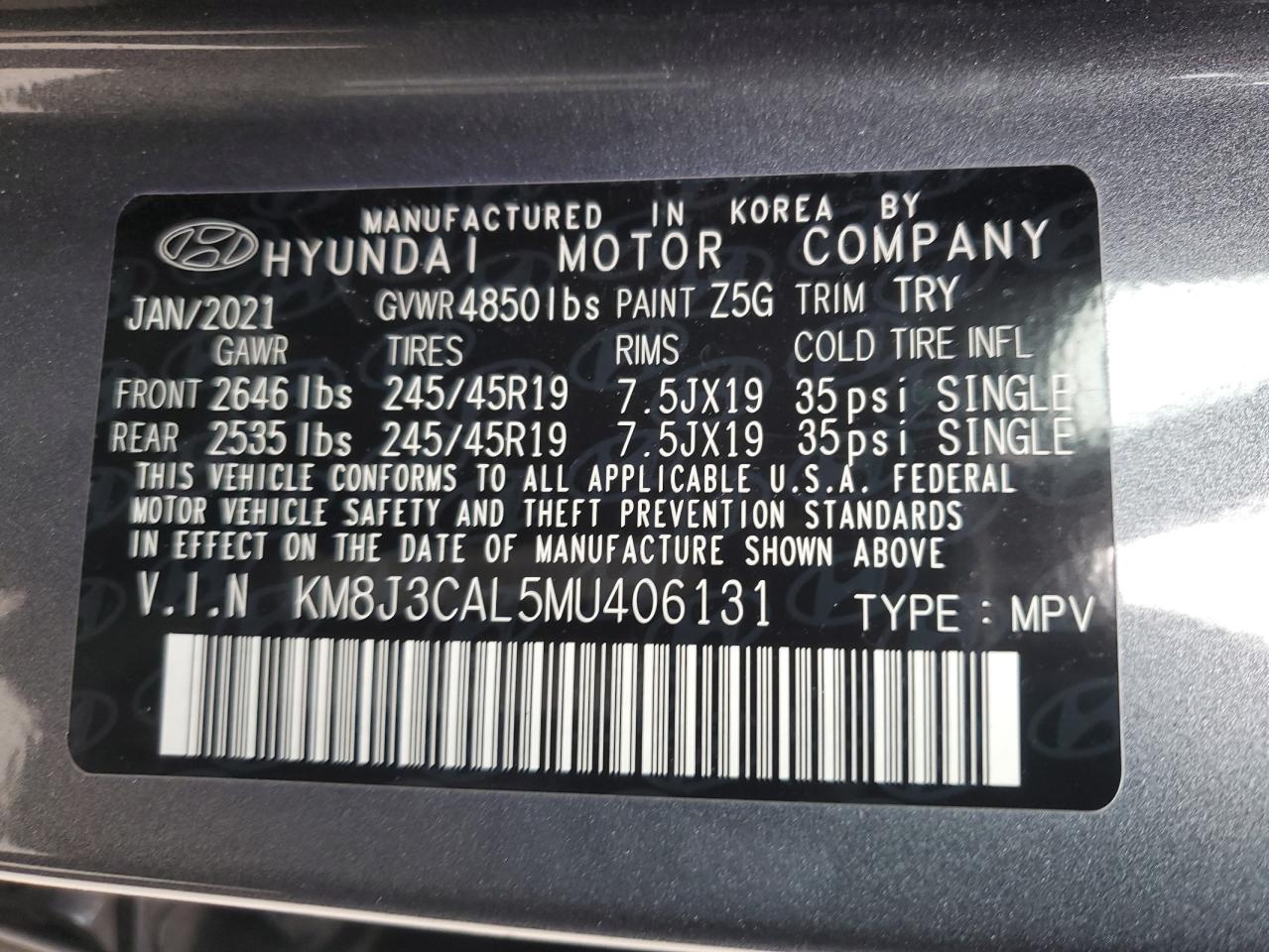 2021 HYUNDAI TUCSON