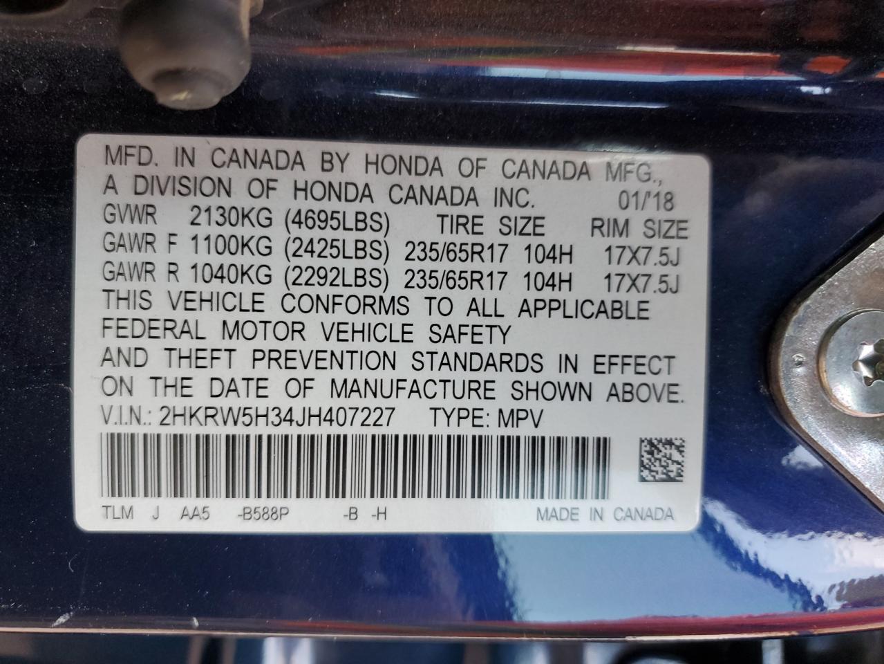 2018 HONDA CR-V